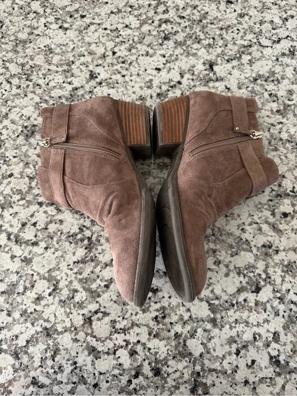 Dr. Scholl’s Janessa Taupe Memory Foam Ankle Boots 10M